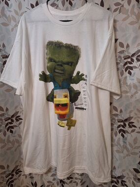 Minecraft Graphic Tee with Green Character Print Chicken Jockey